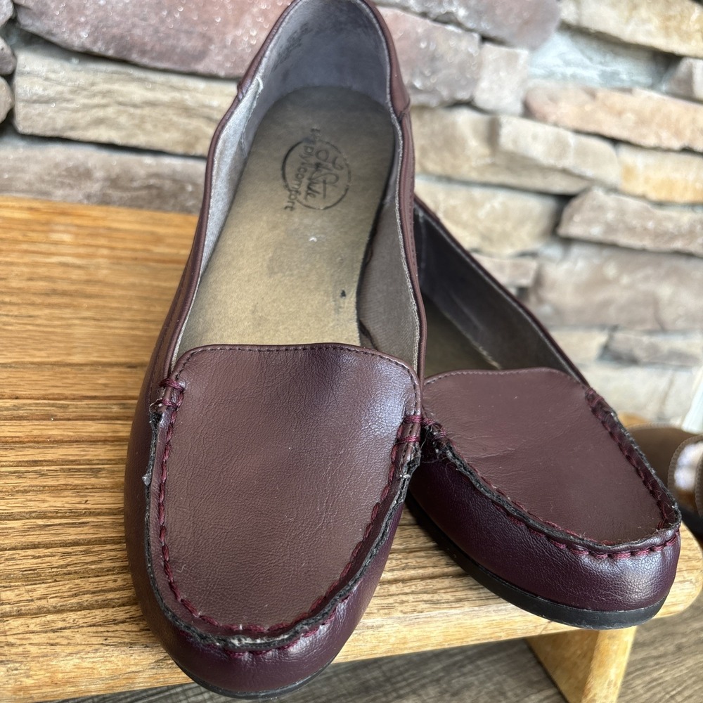 Life Stride Simply Comfort Tan Renae Loafers Wine 8M Step Bounce Stride Soles